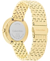 Calvin Klein Women Twisted Bezel Gold-tone Stainless Steel Bracelet Watch 34mm