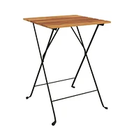 vidaXL Folding Bistro Table 21.7"x21.3"x28" Solid Wood Teak and Steel