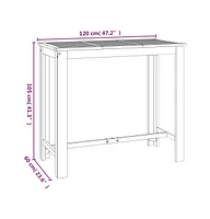 vidaXL Patio Bar Table 47.2"x23.6"x41.3" Solid Wood Acacia