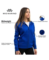 Mio Marino Women's Premium Zip-Up Hoodie with Smooth Matte Finish & Cozy Fleece Inner Lining Sweater Hood