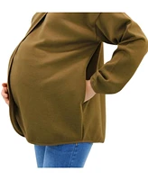 Indigo Poppy Maternity Cross-Front Nursing Pullover Sweater