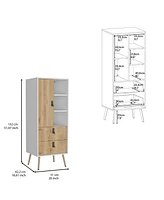 Depot E-Shop Toka Dresser 52"H Stylish Bedroom Storage Solution with 3 Open Shelves, 2 Drawers, and 1 Door