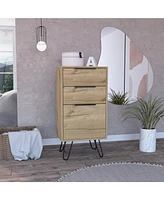 Begonia Light Dresser 35"H, 17"W, Superior Top,Three Drawers, Hairpin Legs
