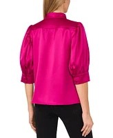 CeCe Women's 3/4-Sleeve Open-Collar Blouse