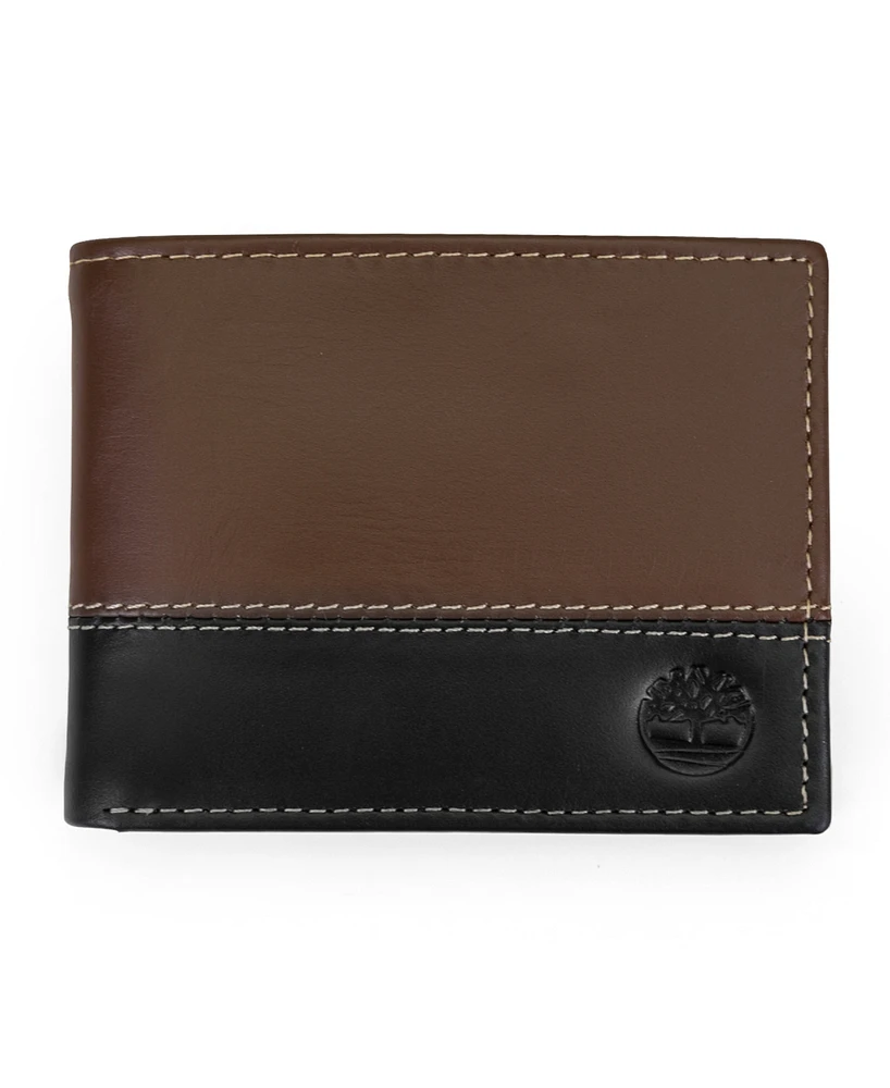 Timberland Men's Two-Tone Trifold Leather Wallet