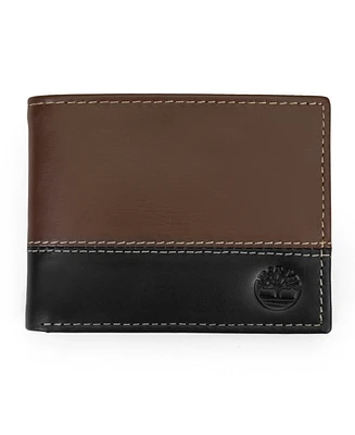 Timberland Men's Two-Tone Trifold Leather Wallet