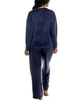 Roudelain Women's Long-Sleeve Ribbed Velour Pajama Set