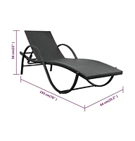 vidaXL Sun Lounger with Cushion Poly Rattan