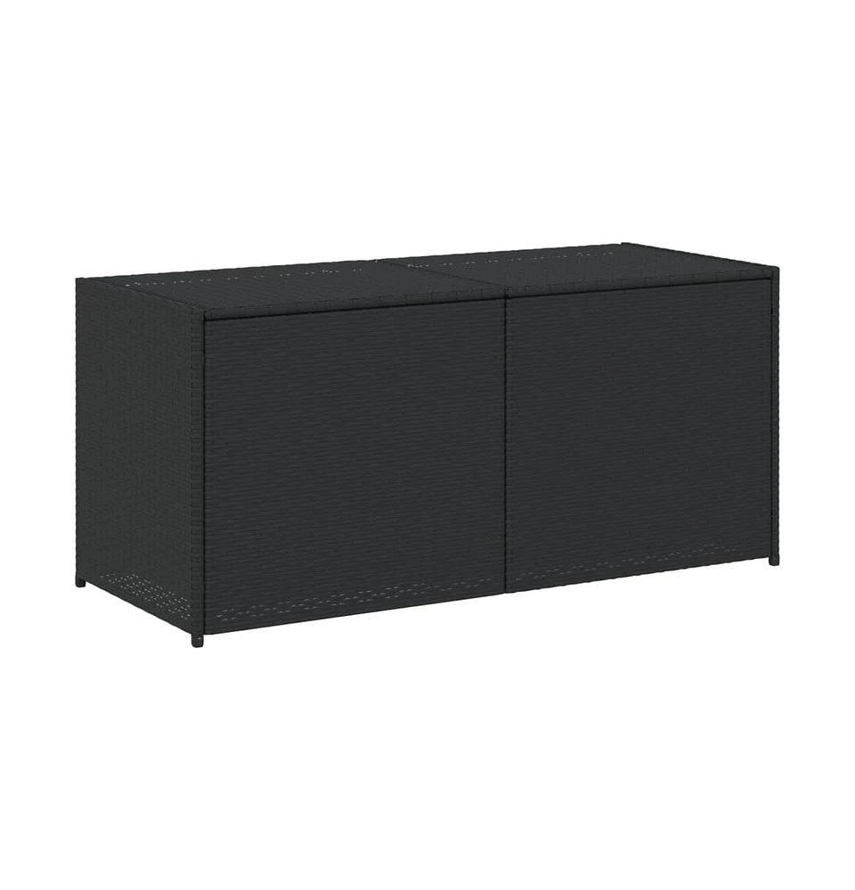 Garden Storage Box Black 74.8 Gal Poly Rattan