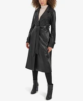 Kenneth Cole Women's Faux Leather Trench Coat