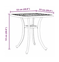 vidaXL Patio Table White 20.9"x20.9"x20.9" Cast Aluminum