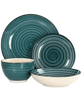 Elama Stoneware 24 Pc. Dinnerware Set, Service for 6