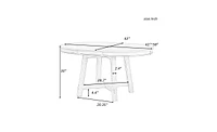 Slickblue Farmhouse Round Extendable Dining Table with 16-Inch Leaf for Rustic Wood Kitchen Dining