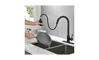 Slickblue Single Handle High Arc Pull-Out Kitchen Faucet for Modern Kitchens