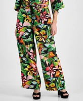 I.n.c. International Concepts Petite Floral Print High-Rise Pants, Created for Macy's