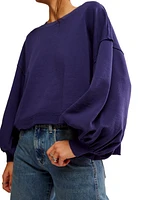 Free People Women's Trish Cotton Drop-Shoulder Sweatshirt