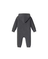 Andy & Evan Baby Boys Charcoal Hooded Toggle Sweater Romper