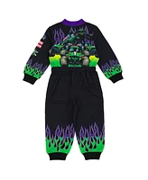 Monster Jam Boys Grave Digger French Terry Racing Zip Up Coverall to