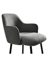 Maison Boucle 25.5" Armrest Counter Stools Set of 2,Upholstered Height Barstools with Back-Maison