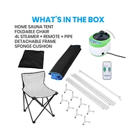 SereneLife Portable Steam Home Sauna With Foldable Chair and 4L Steamer