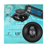 Pyle 5.25" Three-Way Triaxial Speaker System, 240 Watt, Black