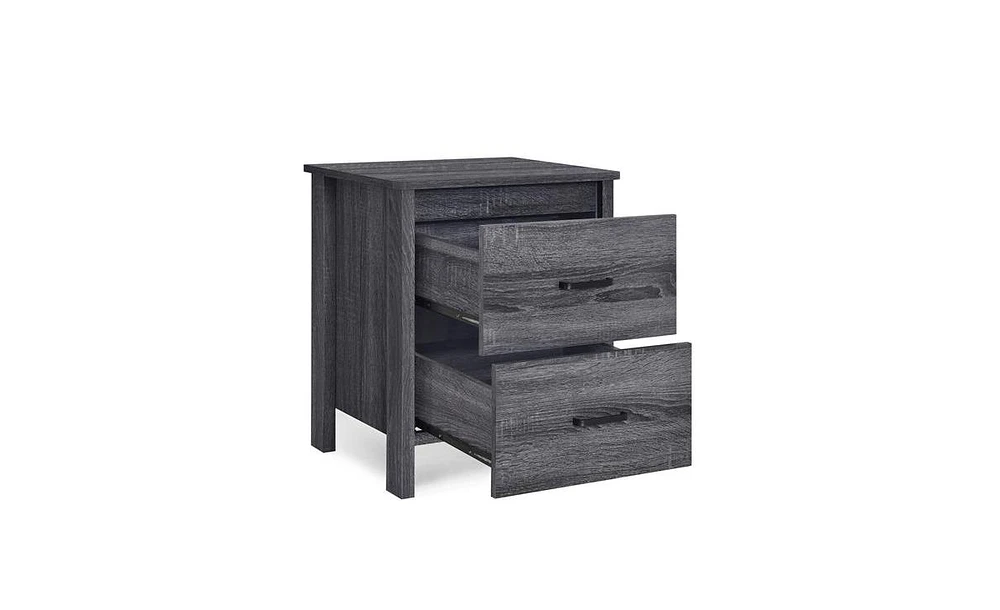 Slickblue Contemporary Nightstand with Faux Wood Design