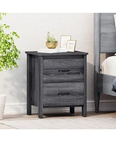 Slickblue Contemporary Nightstand with Faux Wood Design