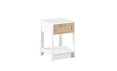 Slickblue Rattan End Table with Drawer for Chic Storage