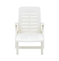 vidaXL Folding Sun Lounger Plastic White