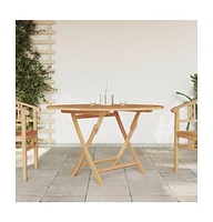 vidaXL Folding Patio Table 43.3"x29.5" Solid Wood Teak