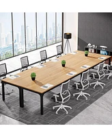 Tribesigns 78.74-Inch Conference Table Set of 4, 13FT Room Table, Large Rectangle Meeting Seminar for 12