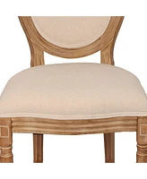 Slickblue Set of 2 French Country Dining Chairs with Round Back Elegant and Rustic Seating for Dining Room