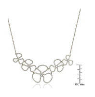 Suzy Levian New York Suzy Levian Sterling Silver Cubic Zirconia Floral Thin Necklace