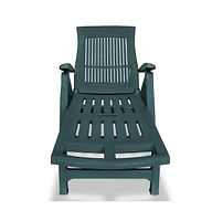 vidaXL Sun Lounger with Footrest Plastic Green