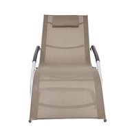 vidaXL Sun Lounger with Pillow Aluminum and Textilene Taupe