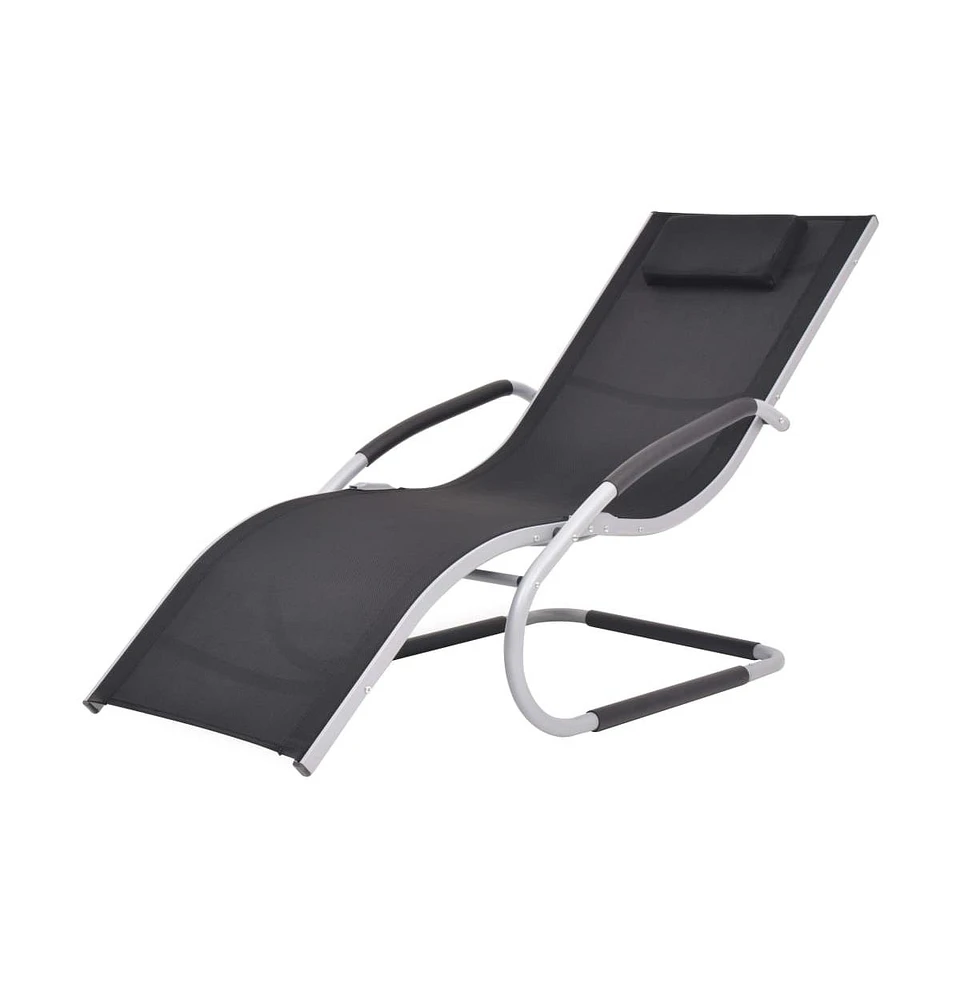 vidaXL Sun Lounger with Pillow Aluminum and Textilene