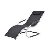 vidaXL Sun Lounger with Pillow Aluminum and Textilene