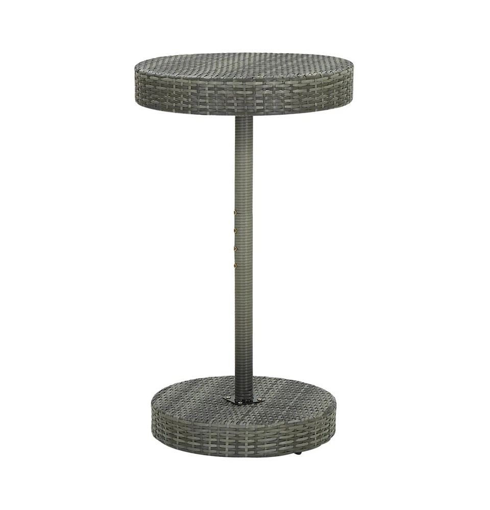 vidaXL Patio Table Gray 23.8"x41.7" Poly Rattan