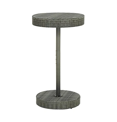 vidaXL Patio Table Gray 23.8"x41.7" Poly Rattan