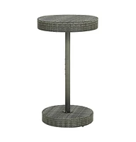 vidaXL Patio Table Gray 23.8"x41.7" Poly Rattan
