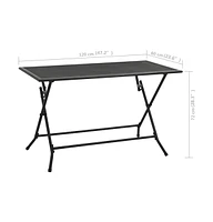 vidaXL Folding Mesh Table 47.2"x23.6"x28.3" Steel Anthracite