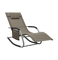 vidaXL Sun Loungers 2 pcs Textilene Taupe and Gray