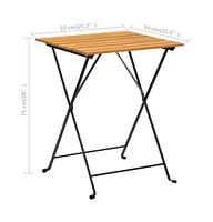 vidaXL Bistro Table 21.7"x21.3"x28" Solid Acacia Wood