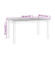 vidaXL Patio Dining Table 59.1"x35.4"x29.5" Solid Wood Teak