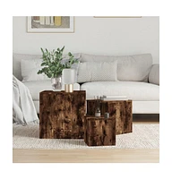 vidaXL Side Tables 3 pcs Smoked Oak Engineered Wood