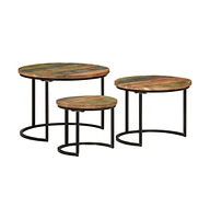 vidaXL Nesting Tables 3 pcs Solid Wood Reclaimed