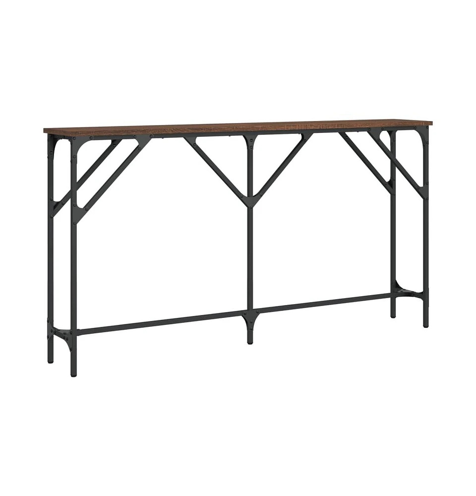 vidaXL Console Table Brown Oak 55.1"x9.1"x29.5" Engineered Wood