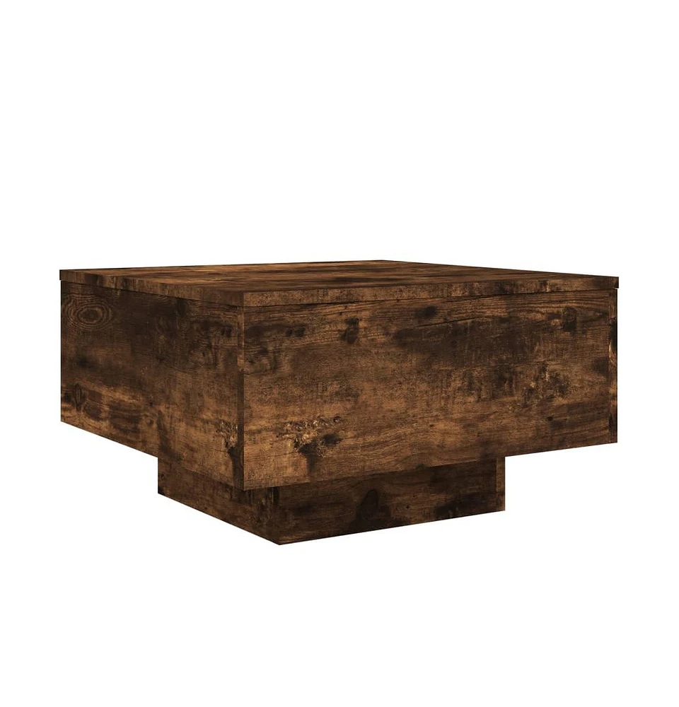 vidaXL Coffee Table Smoked Oak 21.7"x21.7"x12.2" Engineered Wood