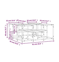 vidaXL Coffee Table Smoked Oak 35.8"x35.8"x15.7" Engineered Wood