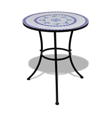 vidaXL Bistro Table Blue and White 23.6" Mosaic